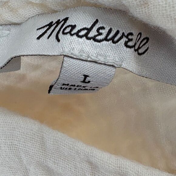 Madewell Cream Gauze Short-Sleeve Pocket Top - Picture 10 of 11